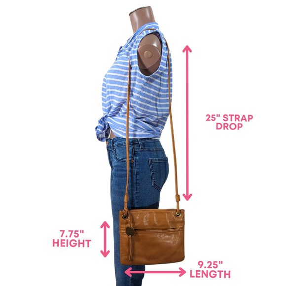 margot New York Small Caramel Brown Soft Leather Crossbody Purse - Lined - EUC - Picture 8 of 12